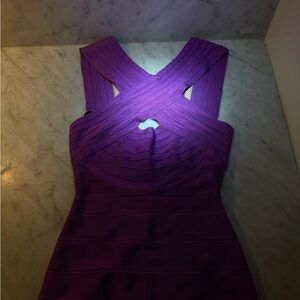 Herve Leger Purple Bandage Dress